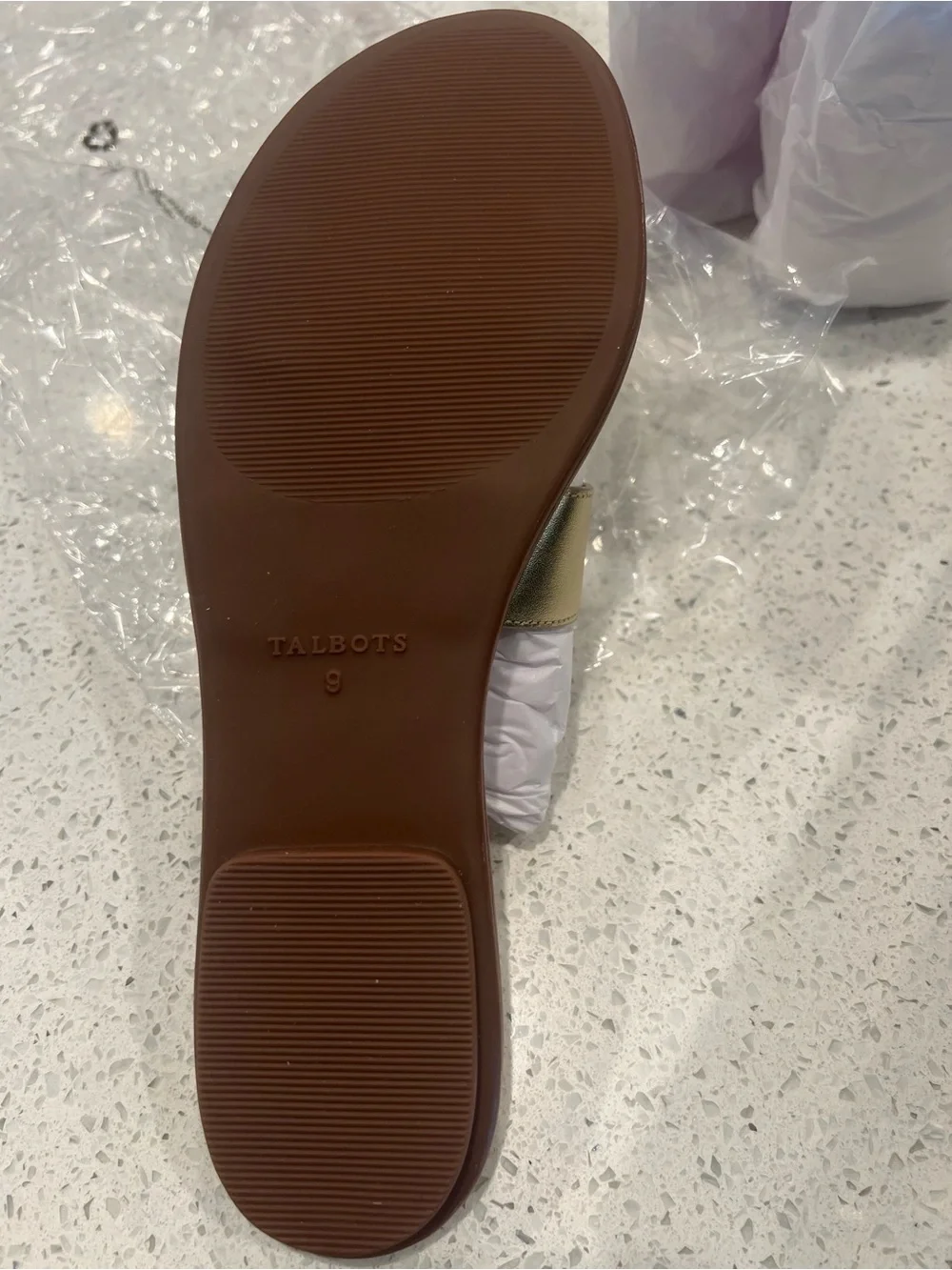 Talbots Metallic Gold Slide Hannah Sandals